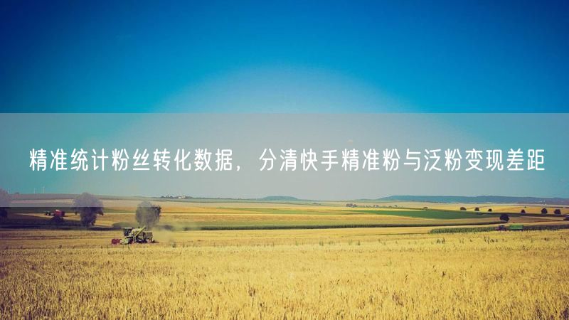精准统计粉丝转化，洞悉快手精准粉与泛粉变现差距
