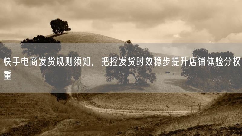 快手电商发货规则须知,把控发货时效稳步提升店铺体验分权重