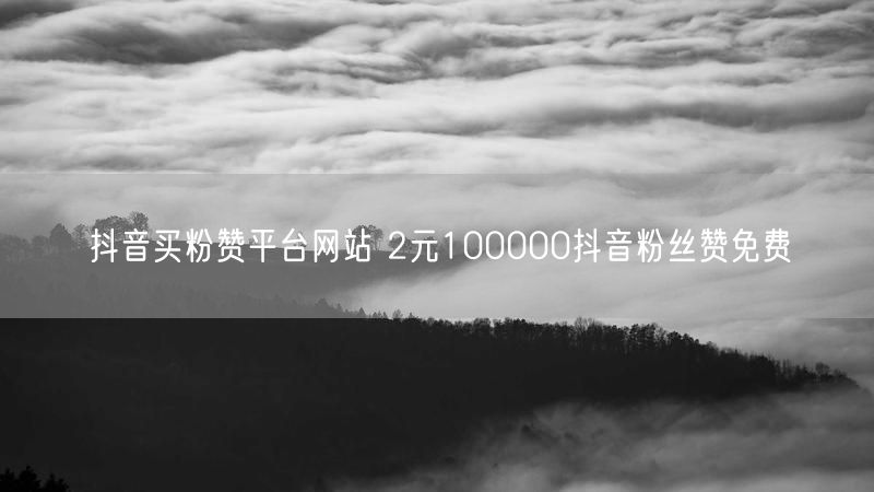 抖音买粉赞平台网站 2元100000抖音粉丝赞免费