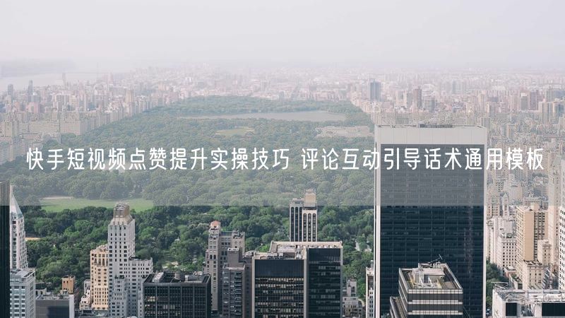 快手短视频点赞提升实操技巧 评论互动引导话术通用模板