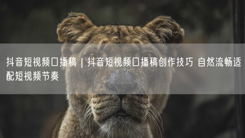 抖音短视频口播稿|抖音短视频口播稿创作技巧 自然流畅适配短视频节奏