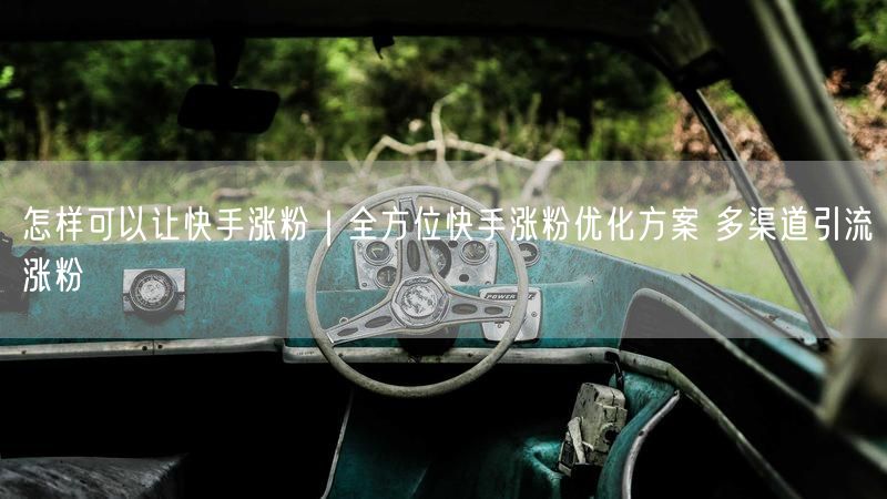 怎样可以让快手涨粉｜全方位快手涨粉优化方案 多渠道引流涨粉