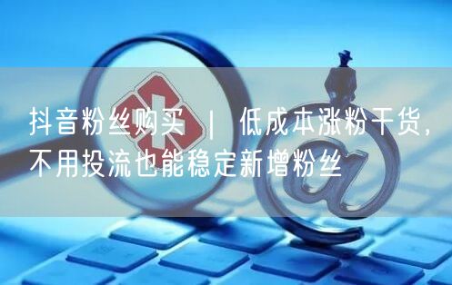 抖音粉丝购买 ｜ 低成本涨粉干货，不用投流也能稳定新增粉丝