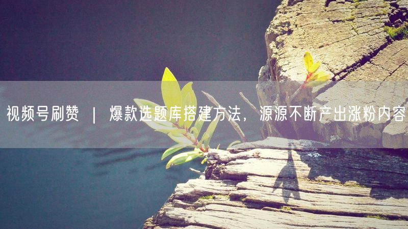 视频号刷赞 ｜ 爆款选题库搭建方法，源源不断产出涨粉内容