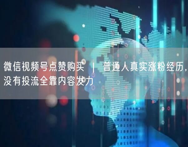 微信视频号点赞购买 ｜ 普通人真实涨粉经历，没有投流全靠内容发力